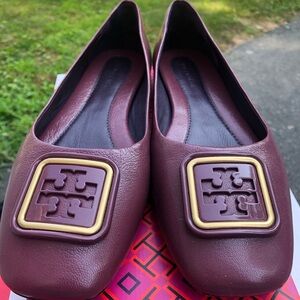 Tory Burch Georgia Ballet Calf Leather size 7.5 Purple Moon 500